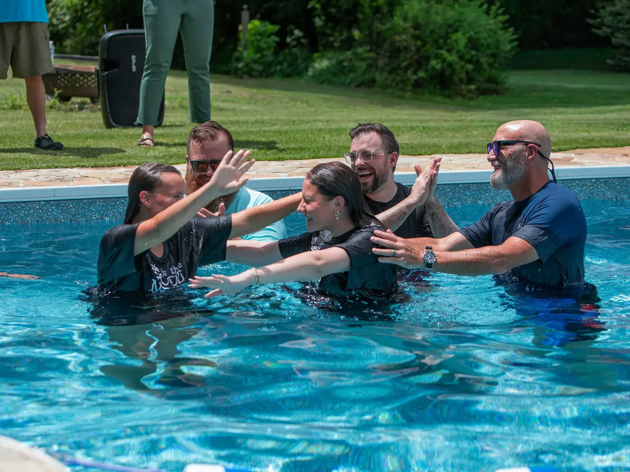 A baptism celebration with the Good News Co. community.