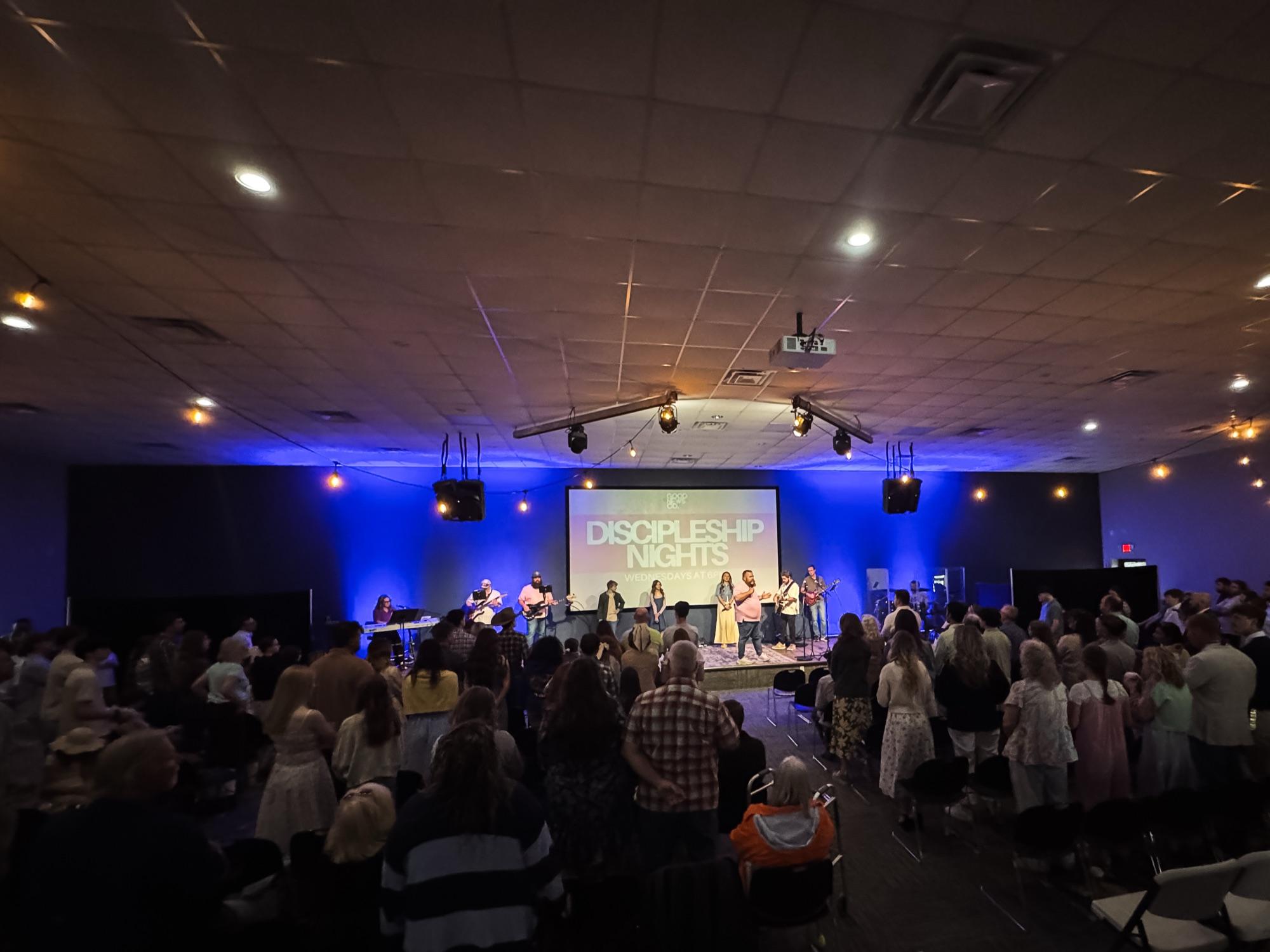 The Good News Co. community gathered for Discipleship Nights.