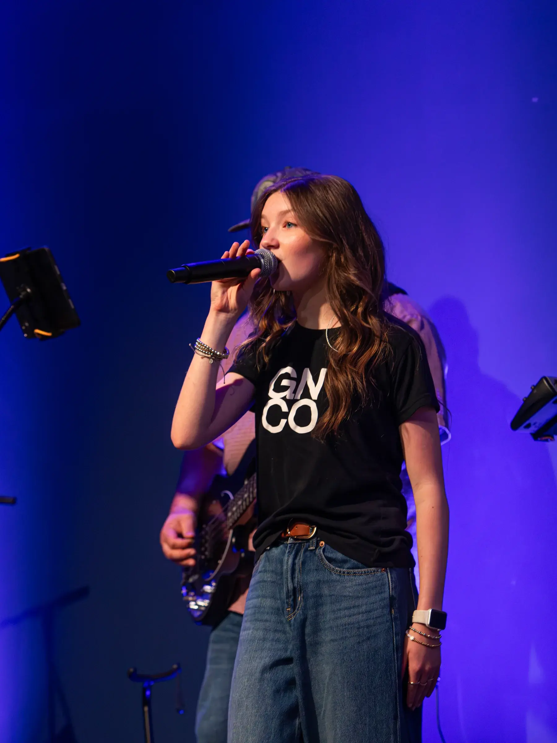 A Good News Co. student leading worship.