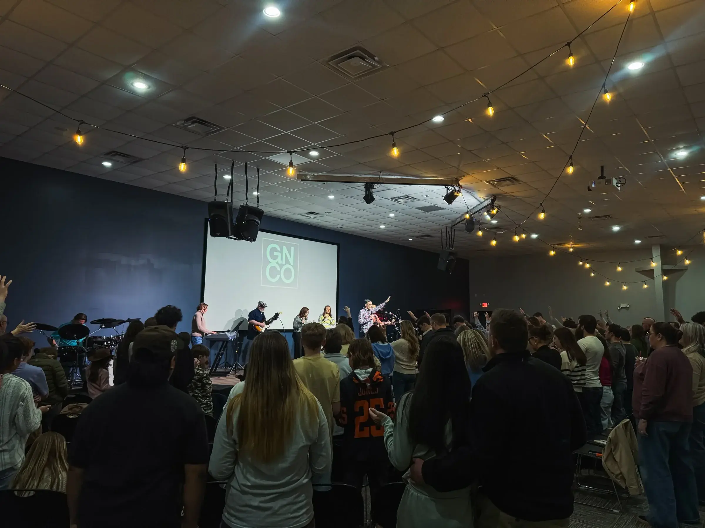 Good News Co. gathered together for worship.